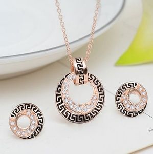 Double Circle Necklace And Earrings